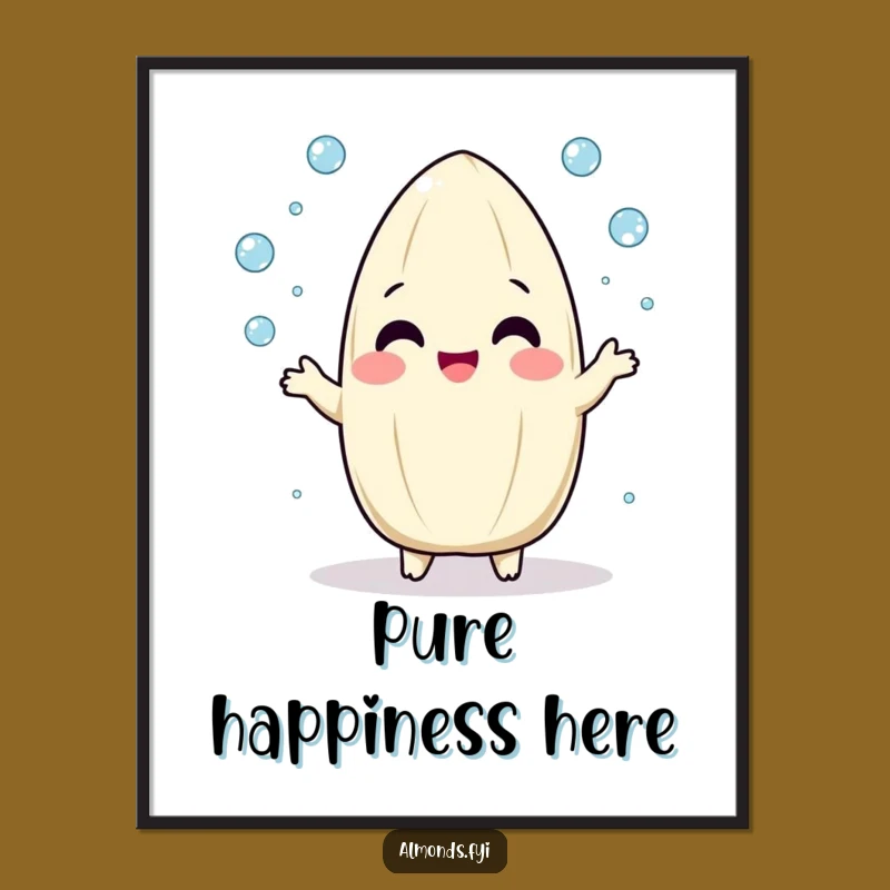 Funny Whimsical Play Art Print: Almond Juggles, Digital Funny Gift