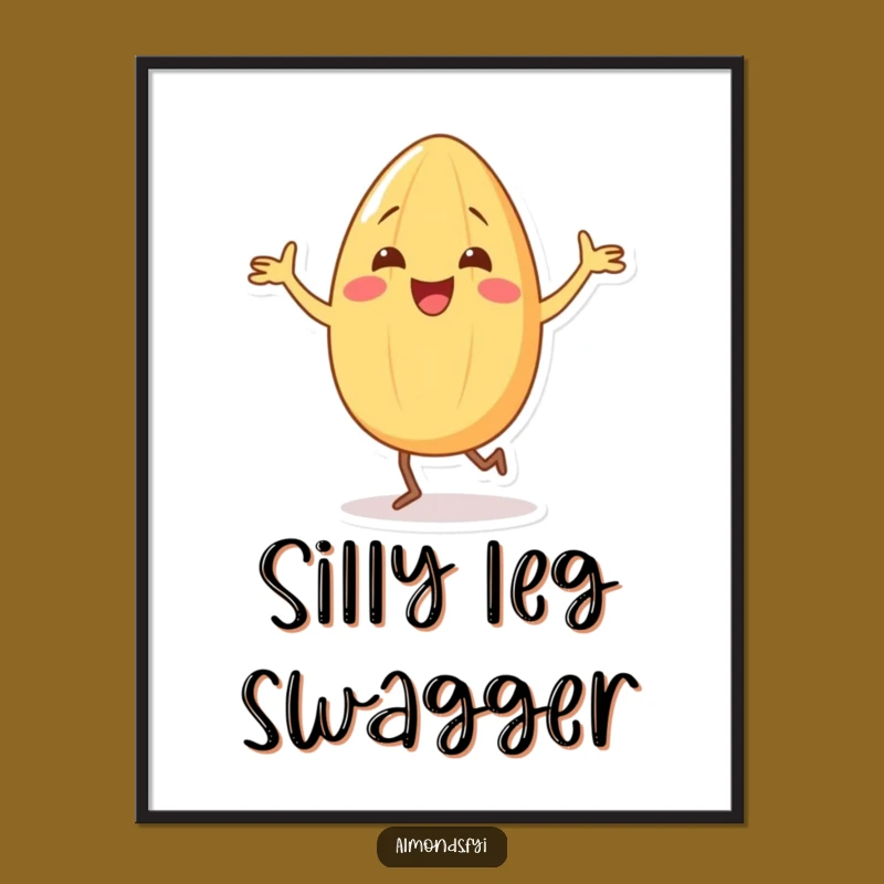Funny Almond Dance Digital Art: Instant Download for Grooves