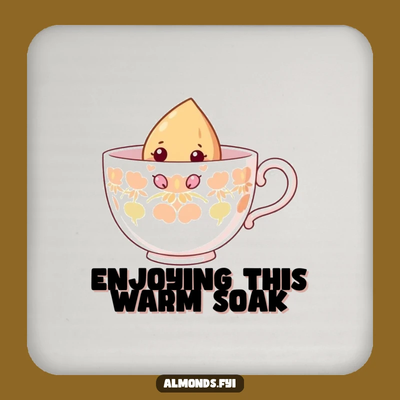 Funny Curious Almond Teacup Coaster: Nut's Peek Protection - Party Gift!