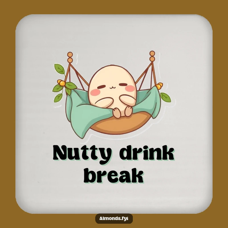 Funny Almond Hammock Coaster - Protect Surfaces with Happy Chill Gift