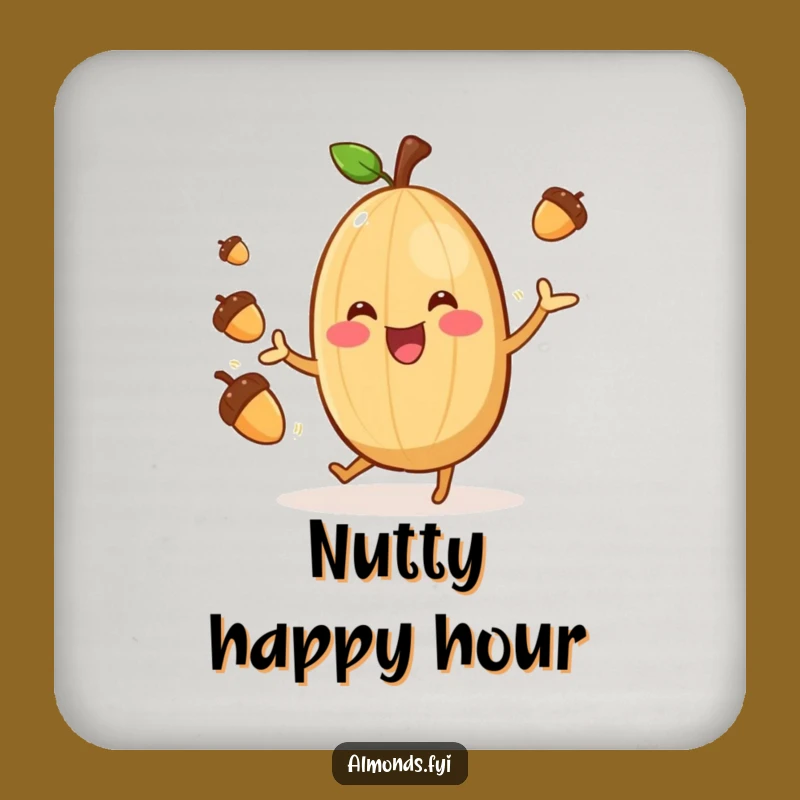 Funny Almond Juggler Coaster Set: Cheerful Nut Protection, Hilarious Table Gift!