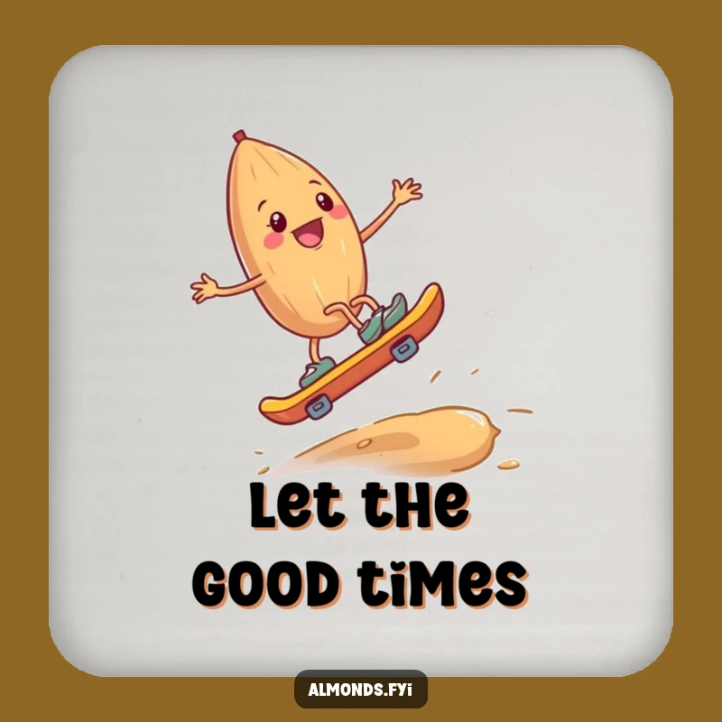 Funny Almond Skateboard Cashew Coaster: Hilarious Protection for Nutty Tables