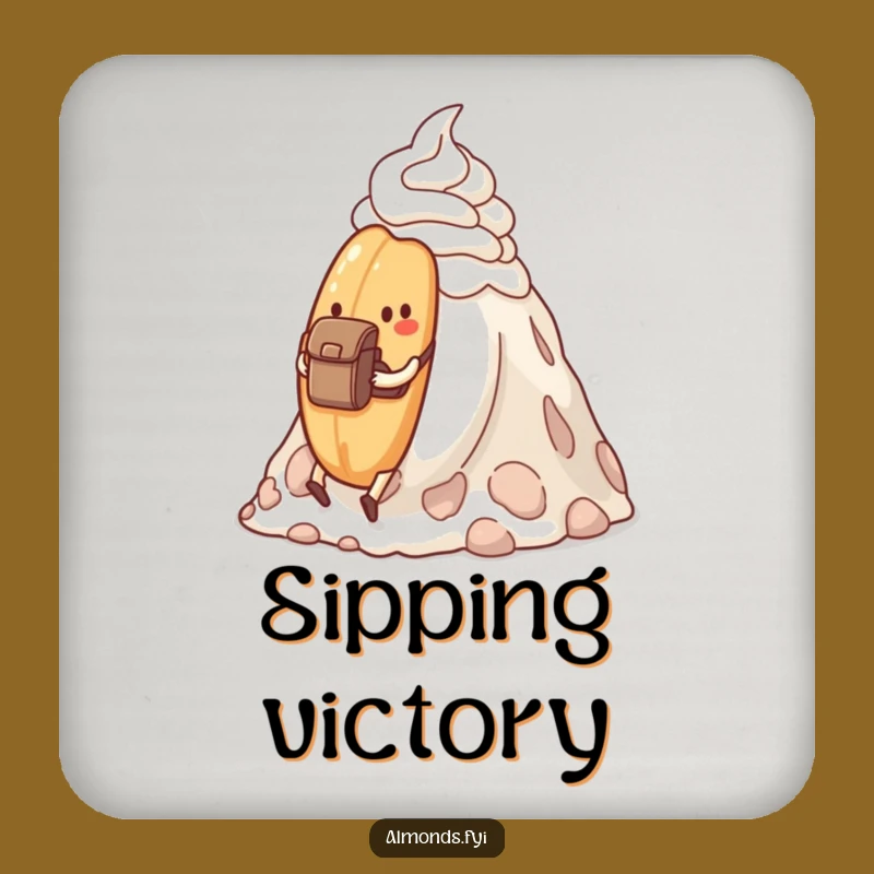 Funny Determined Almond Hike Drink Coaster - Adventure Table Protector