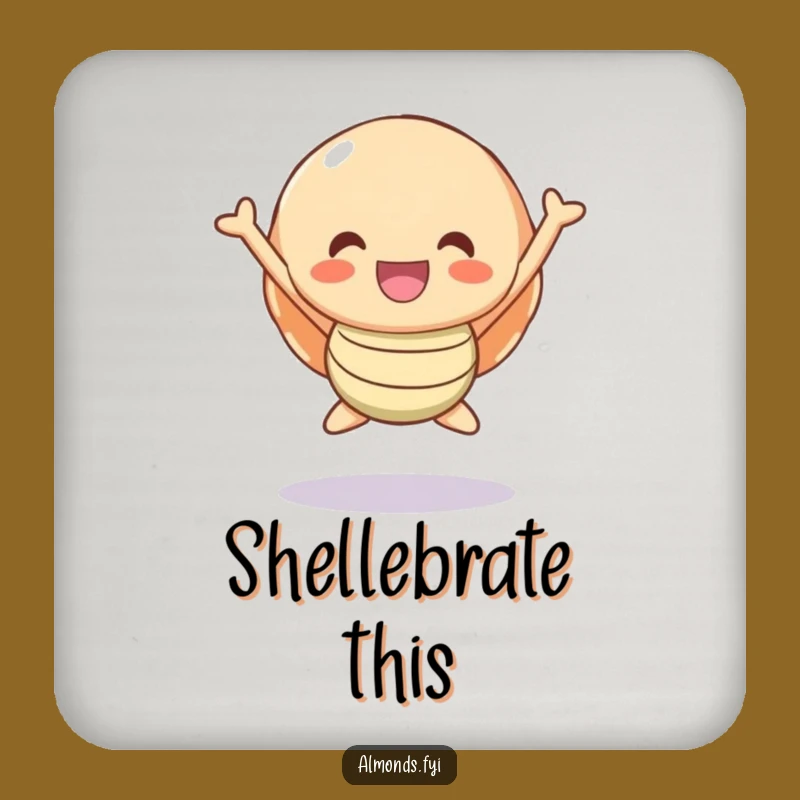 Funny Happy Shell Character Coaster - Protect Surfaces with Joyful Style Gift