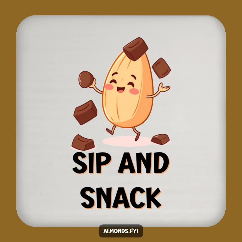 Funny Juggling Almond Coaster Set: Protect Surfaces with Sweet Humor Gift