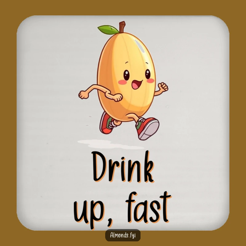 Funny Running Almond Coaster - Tiny Sneakers Race Day Protection