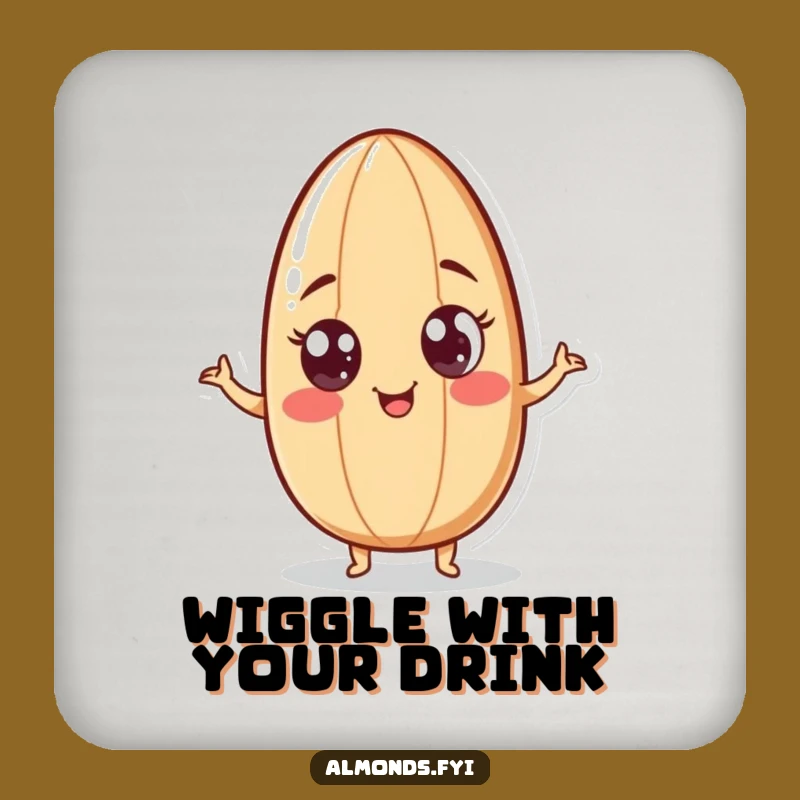 Funny Wiggling Almond Coaster - Protect Surfaces with Googly Eyed Fun!