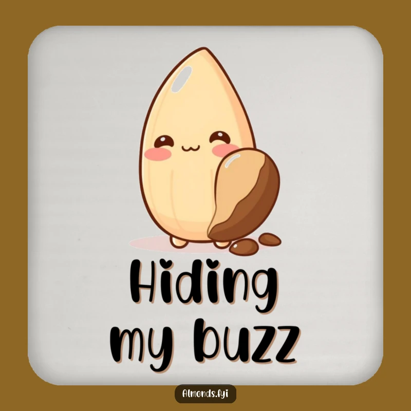 Funny Blushing Almond Coaster: Sip Sweetly and Shyly