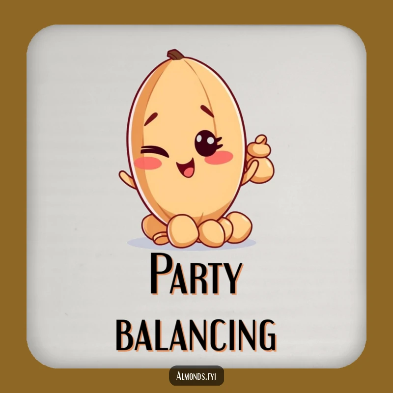 Funny Winking Almond Balancing Coaster - Protect Surfaces with a Smile!