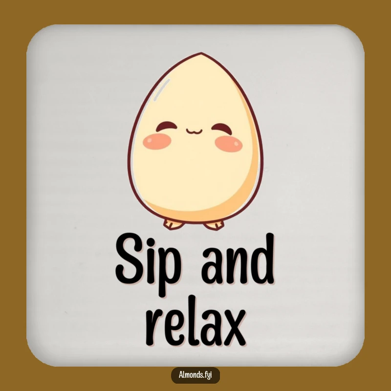 Peaceful Almond Smile Coaster Set - Protect Surfaces with Serene Charm!