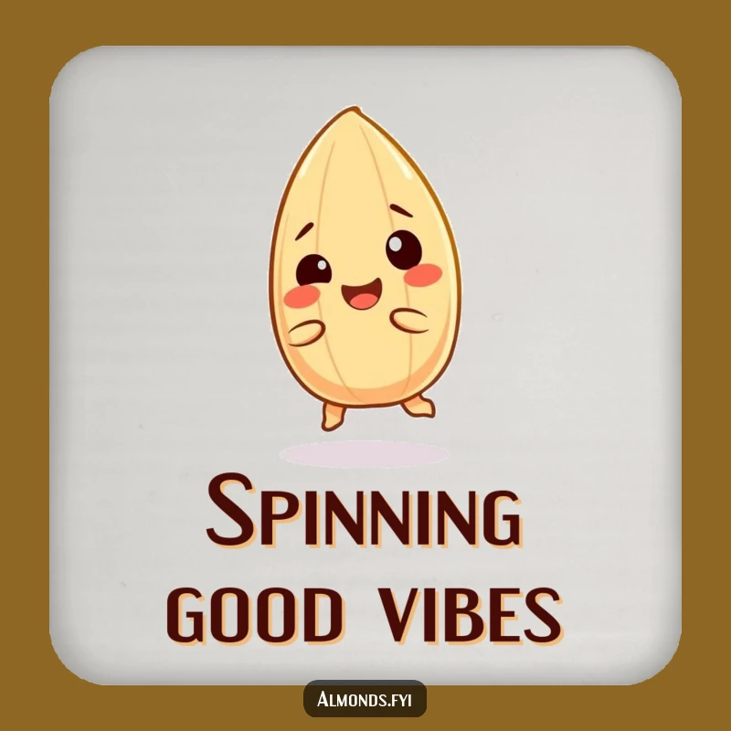 Funny Almond Coasters: Giggling Spinning Character Table Gift