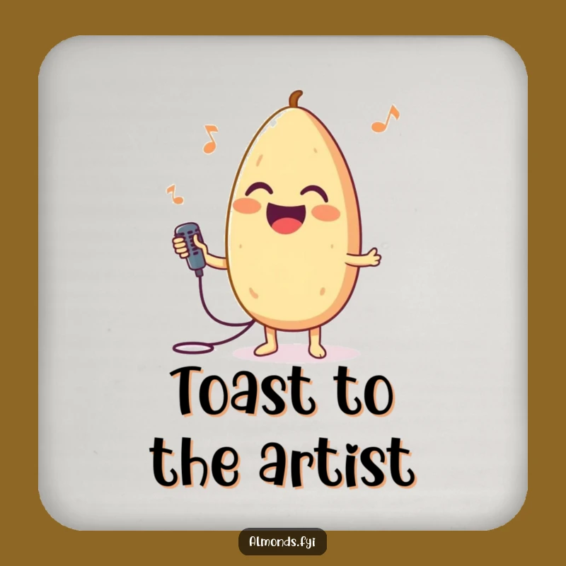 Funny Singing Almond Drink Coaster, Joyful Microphone Holder, Royal Funny Gift