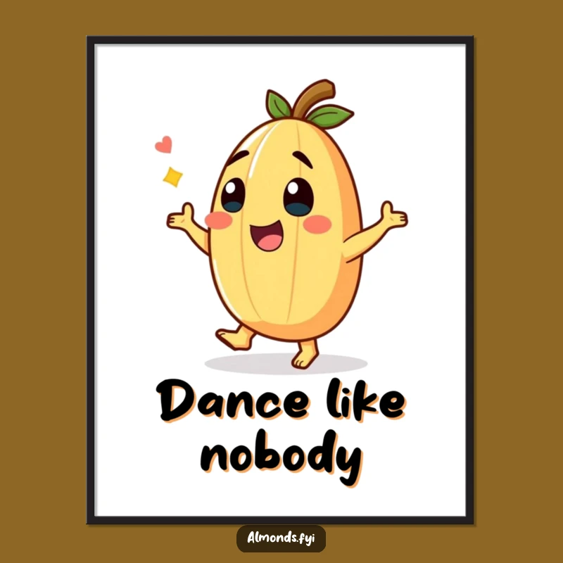 Funny Giggling Almond Dance Poster: Decorate with Humorous Movement!