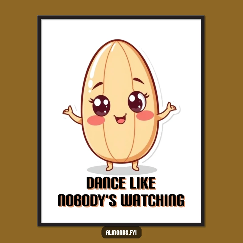 Funny Wiggling Almond Poster - Googly Eyes Art, Hilarious Wall Decor!