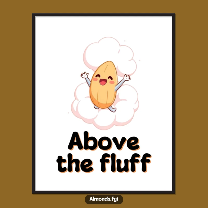 Funny Marshmallow Cloud Almond Poster - Hilarious Wall Art for Dreamy Spaces!