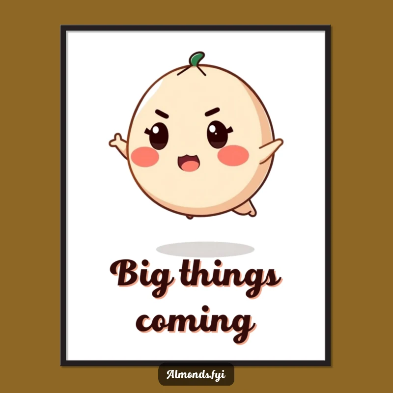 Funny Motivational Leap Poster: Almond Ready, Hilarious Funny Gift Art