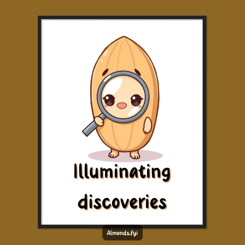 Funny Poster: Curious Almond Character, Hilarious Wall Art Gift