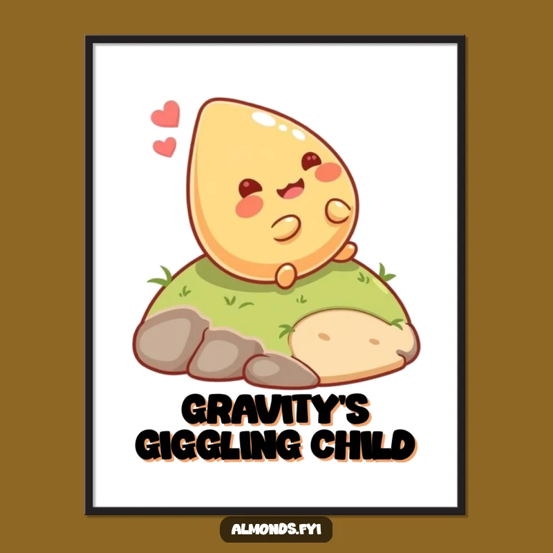 Funny Rolling Almond Poster: Giggling Nut Art, Hilarious Wall Decor Gift!