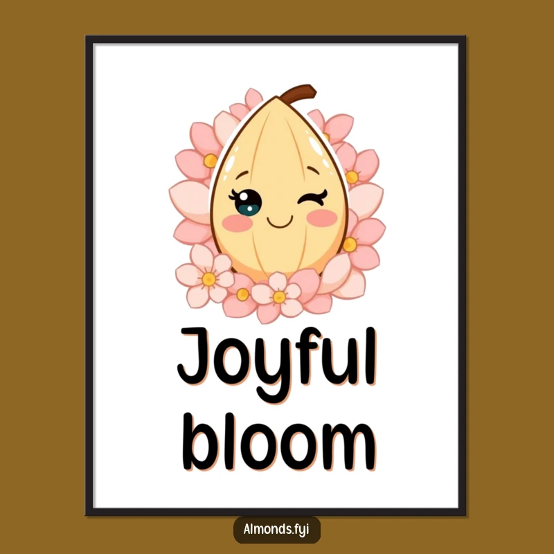 Blooming Almond Art Poster - Funny & Floral Decor for a Happy Home!