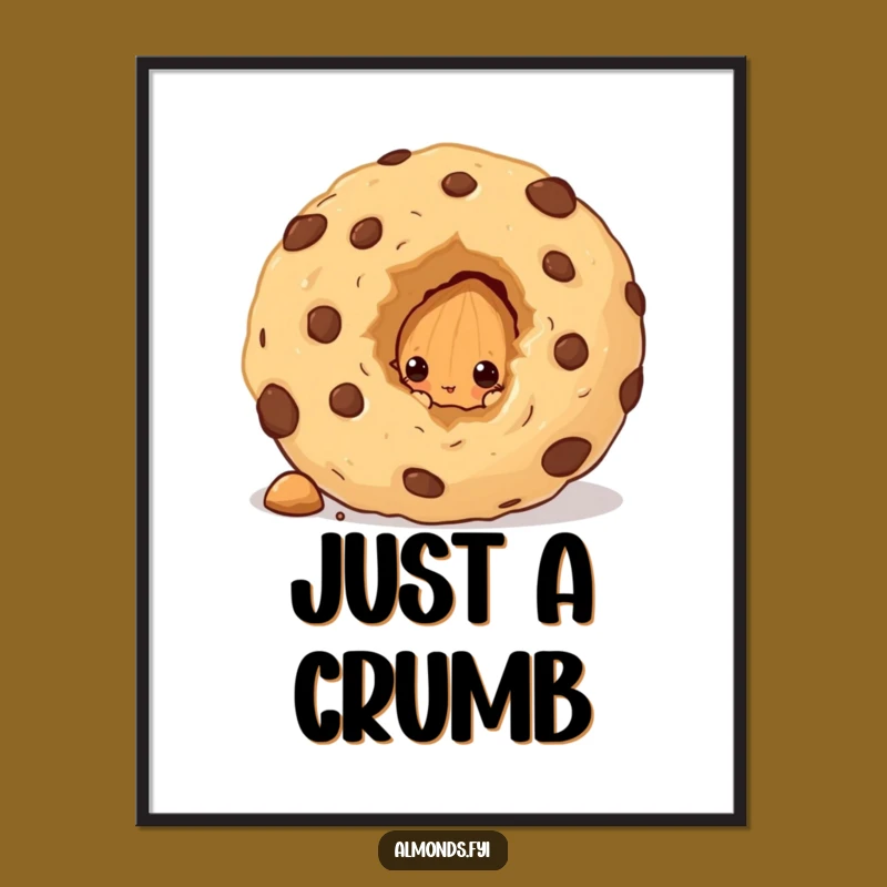 Funny Cookie Crumb Almond Poster - Hilarious Wall Art for Kitchens & Cafes!