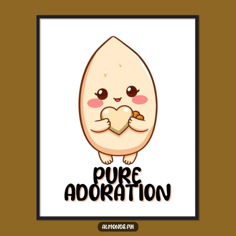 Funny Blushing Almond Love Poster - Decorate with Sweet Affection!