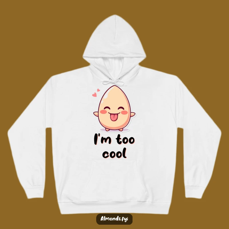 Cozy Funny Cheeky Almond Hoodie, Tongue Out Comfort, Warm Funny Gift
