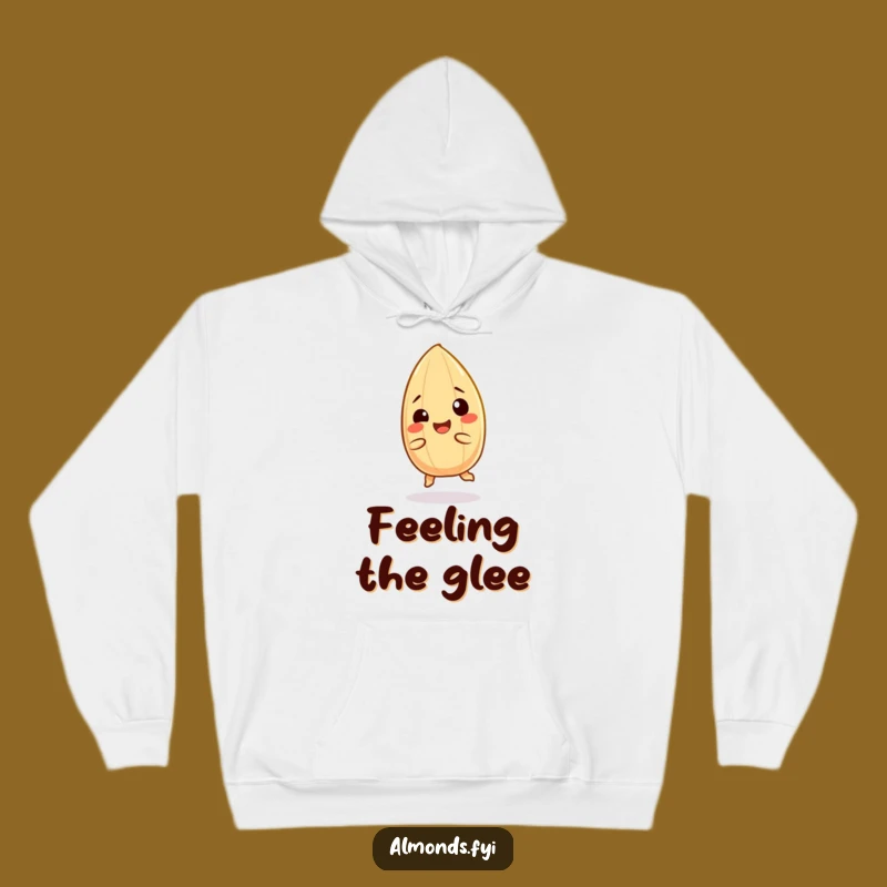 Funny Cozy Almond Hoodie: Giggling Spinning Character Warm Gift