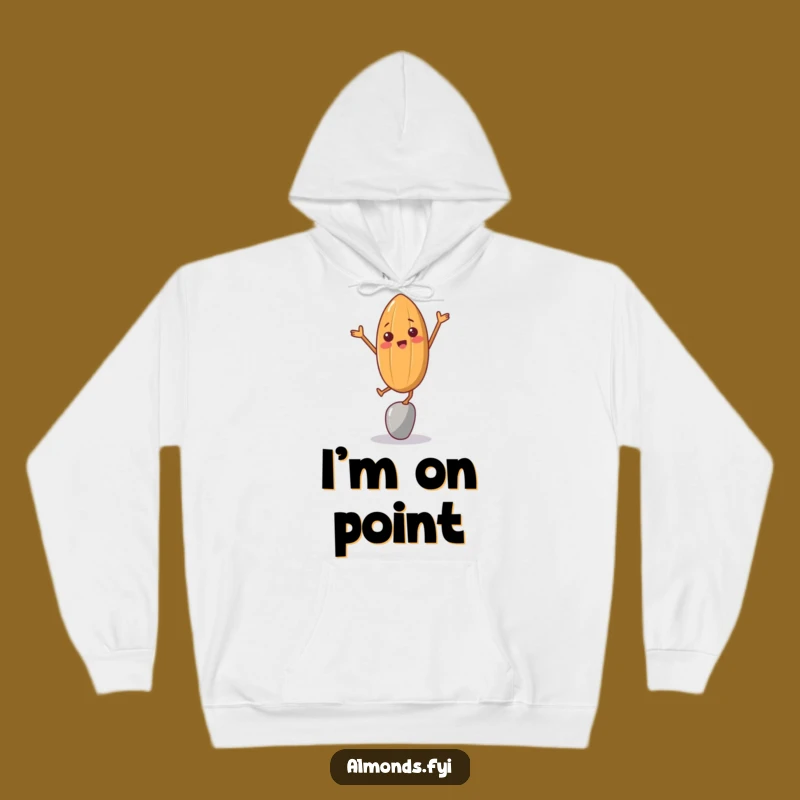 Funny Almond Balancing Act Hoodie - Cozy Nutty Character Sweatshirt Gift