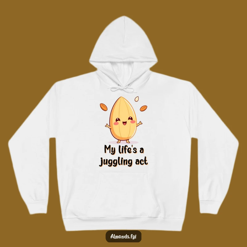 Funny Almond Milk Juggler Hoodie: Cozy Cheerful Nut Comfort - Great Gift!