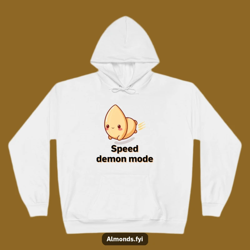 Funny Fast Hoodie: Playful Almond's Speed Slide, Warm and Funny Thrill Gift