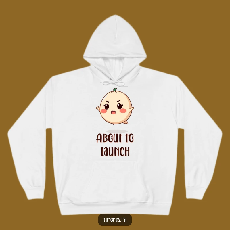 Funny Motivated Almond Hoodie: Poised to Leap, Warm Funny Gift