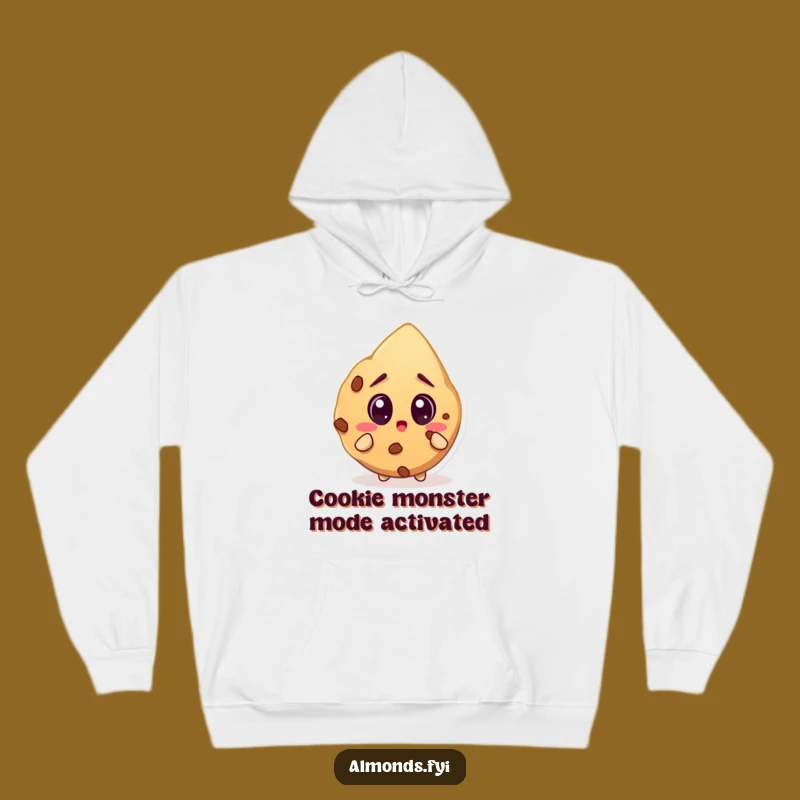 Funny Surprised Almond Cookie Hoodie: Cozy Shocked Nut - Great Gift!