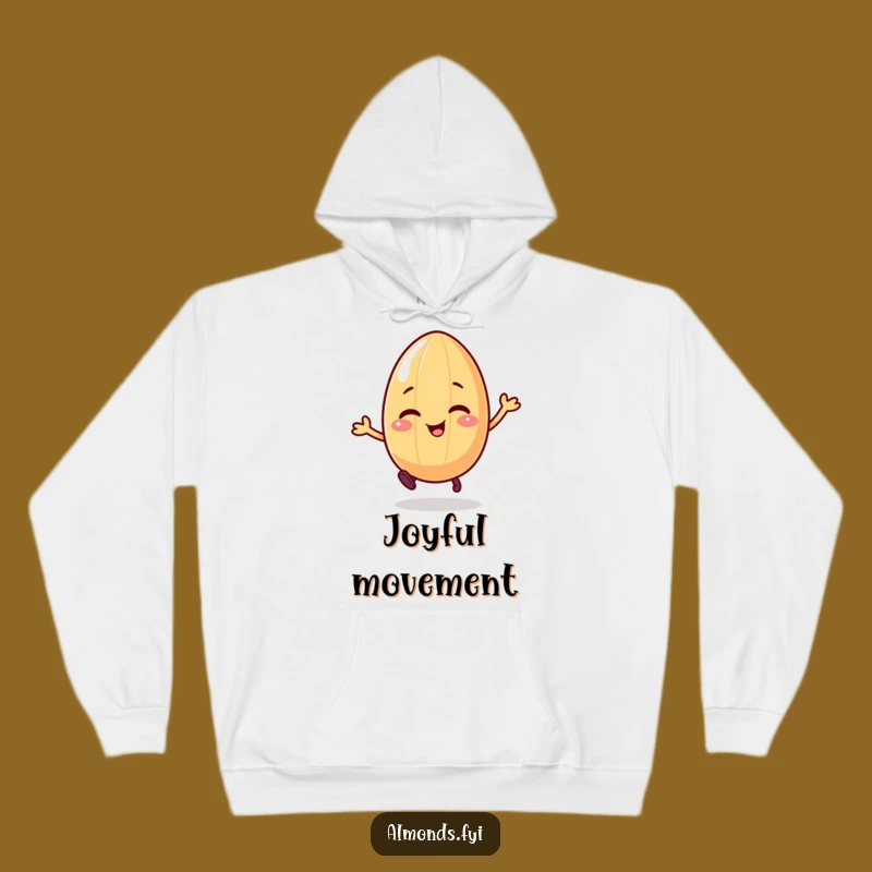 Funny Giggling Almond Hoodie: Cozy Character's Bouncing Fun