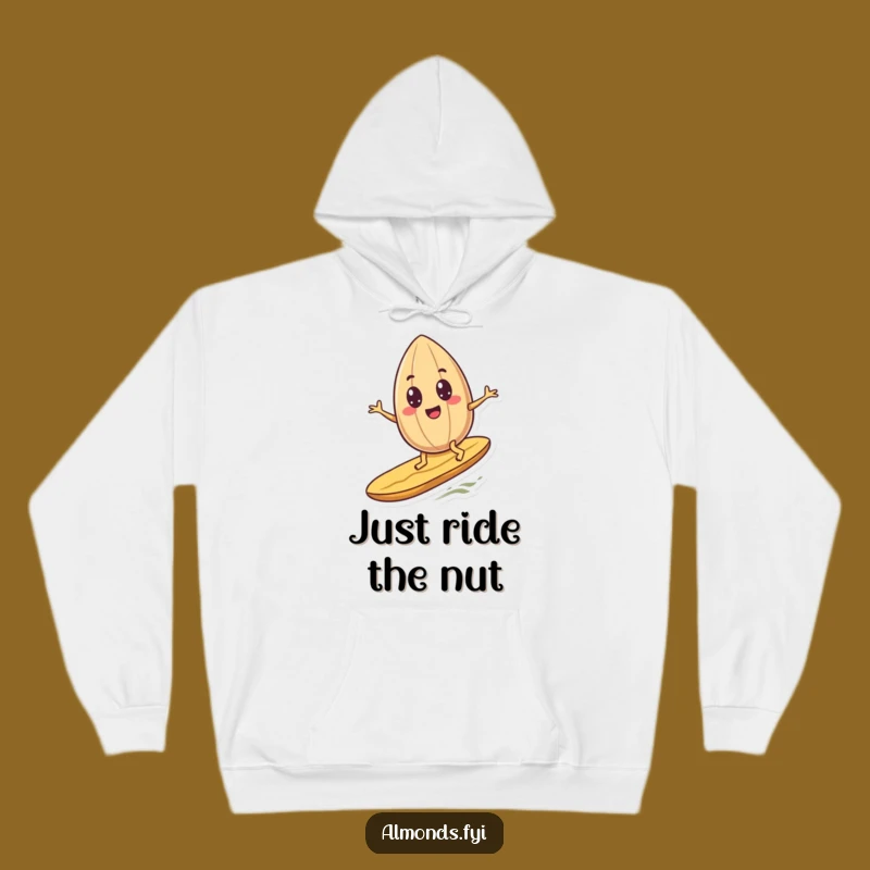 Funny Googly Eyes Almond Hoodie - Warm & Hilarious Surfing Nut Gift!