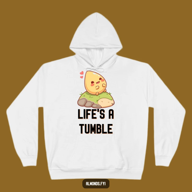 Cozy Funny Rolling Almond Hoodie: Giggling Nut Design, Warm & Hilarious Gift!