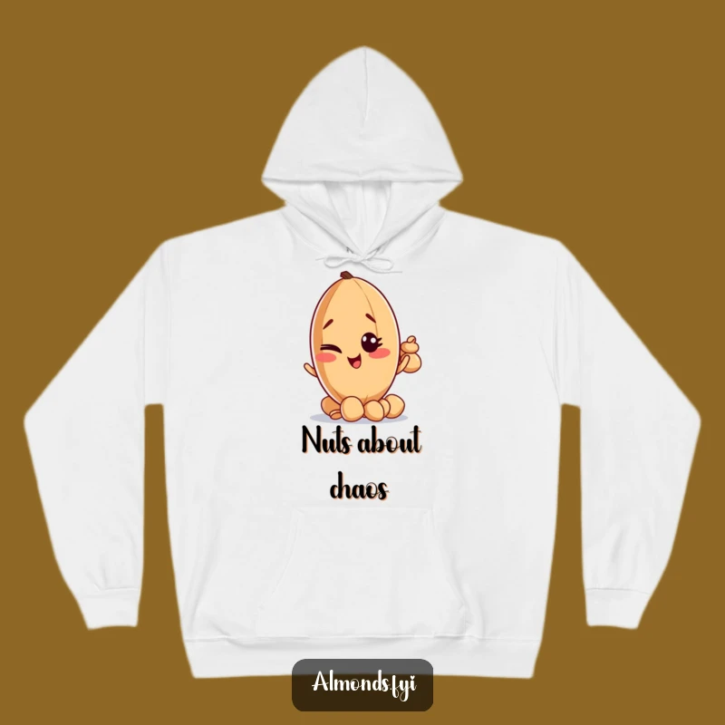 Cozy Funny Winking Almond Hoodie - Keep Your Nuts Balanced in Style!