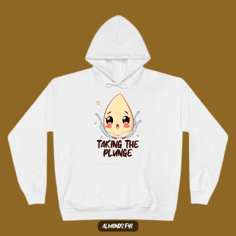 Funny Splash Almond Hoodie: Cozy Surprise with Exaggerated Eyes Design