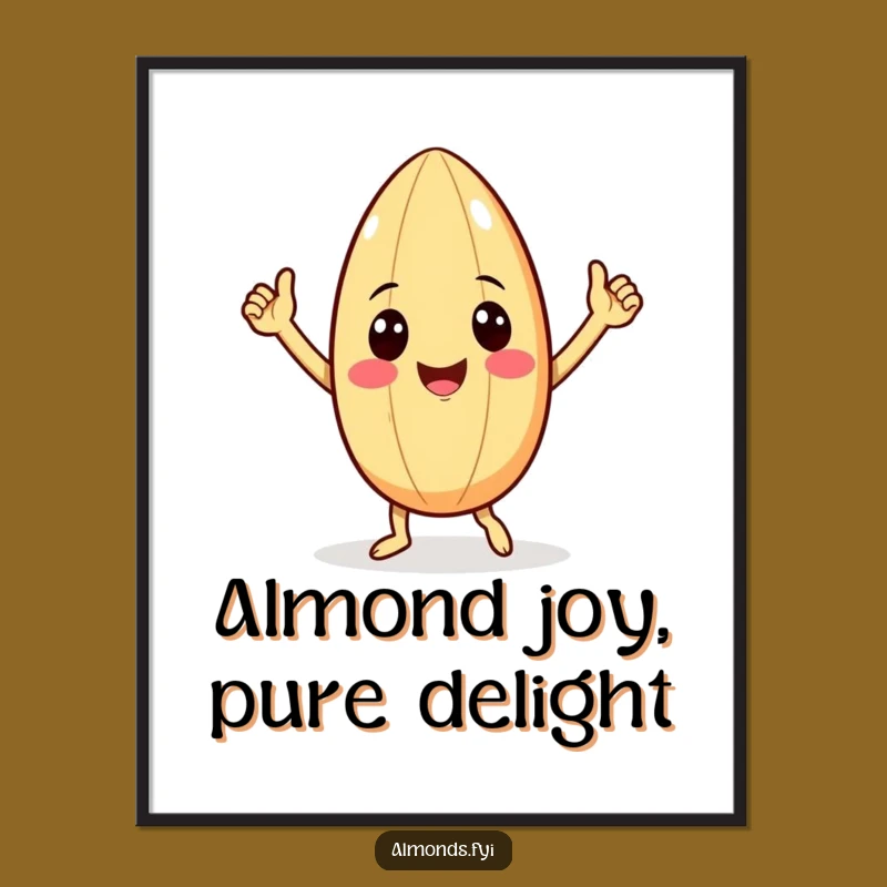 Free Printable Wall Art: Funny Dancing Almond, Hilarious Downloadable Art Gift