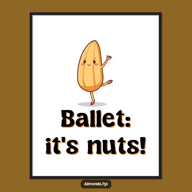 Funny Free Printable Wall Art: Awkward Almond Ballet Dancer Art