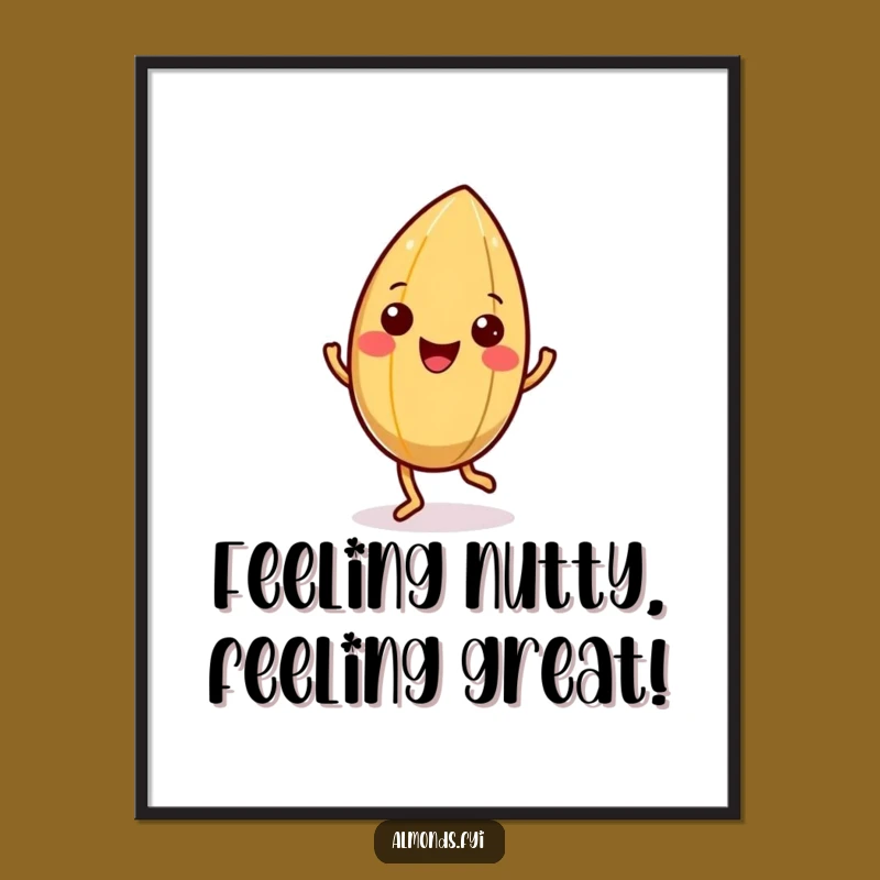 Free Printable Wall Art: Almond Dancer, Wiggling Shell Art, Funny Downloadable Poster