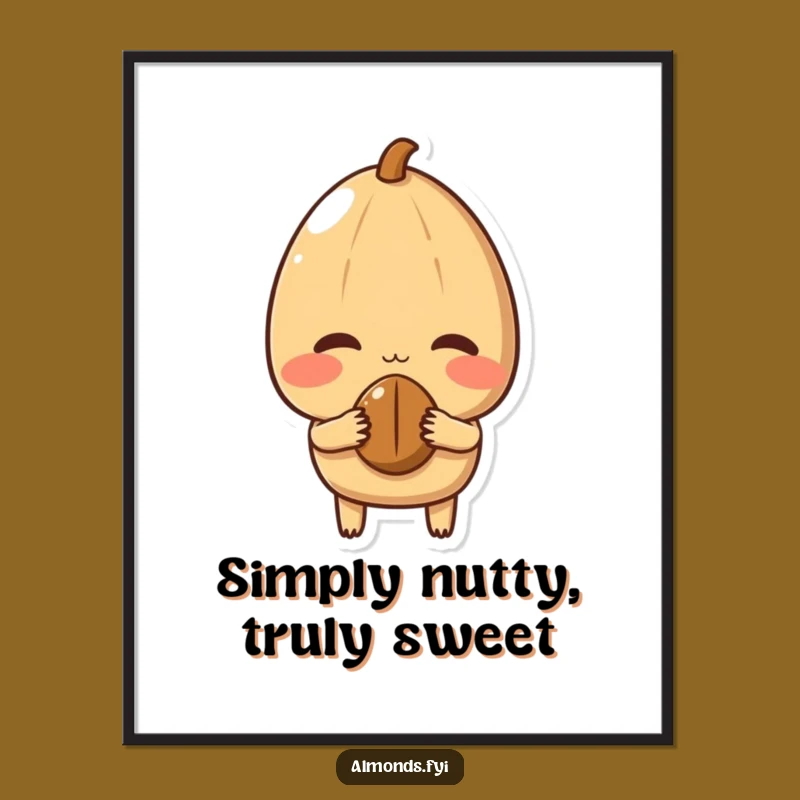 Free Printable Blushing Almond Wall Art - Cute Downloadable Decor with a Shy Charm!