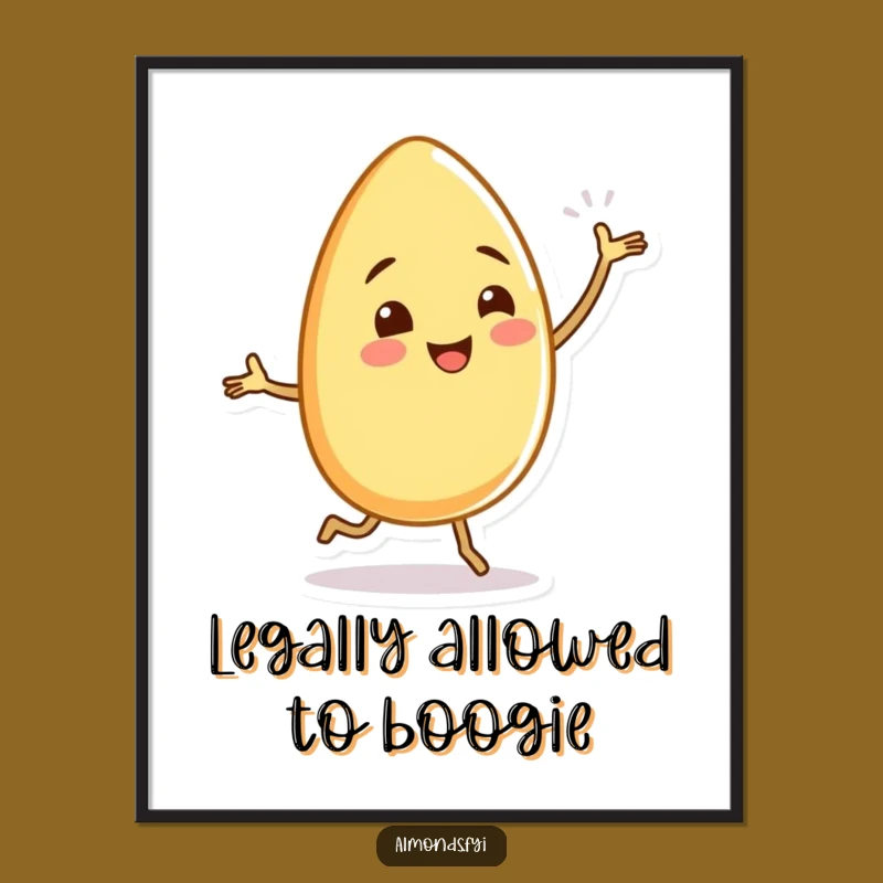 Free Printable Dancing Almond Wall Art: Silly Legs Fun Downloadable Decor!