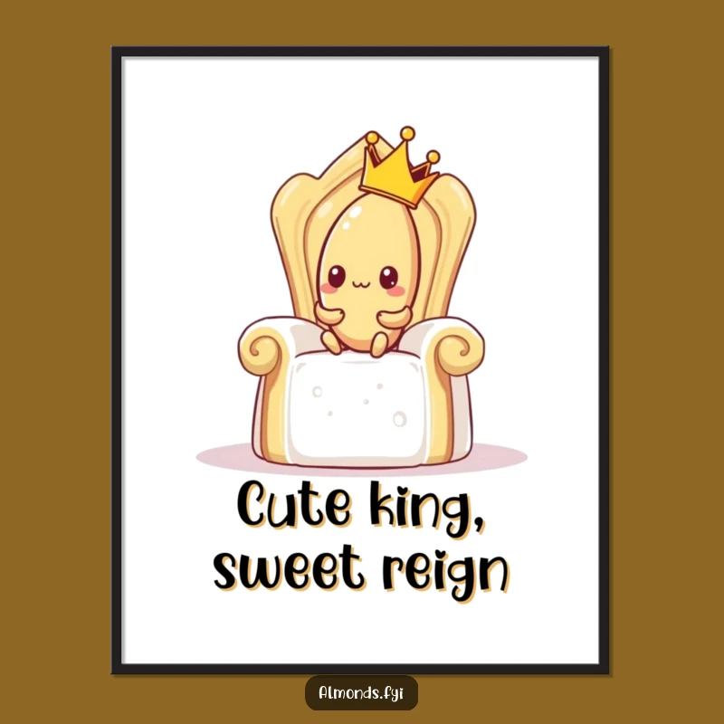Free Printable Funny Wall Art: Shy Almonds Crowned Sugar Throne Decor