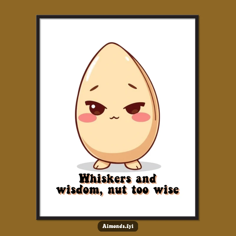 Free Printable Wall Art: Giggling Almond Wink Funny Downloadable Decor for Your Home