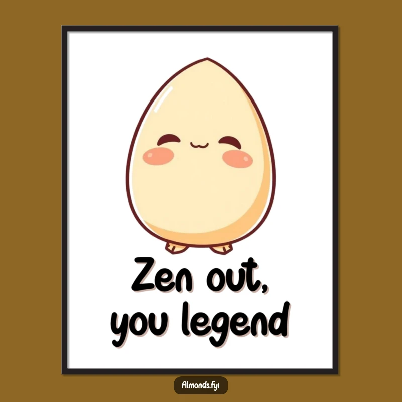 Free Printable Wall Art: Peaceful Almond Smile Funny Downloadable Decor for Serene Spaces