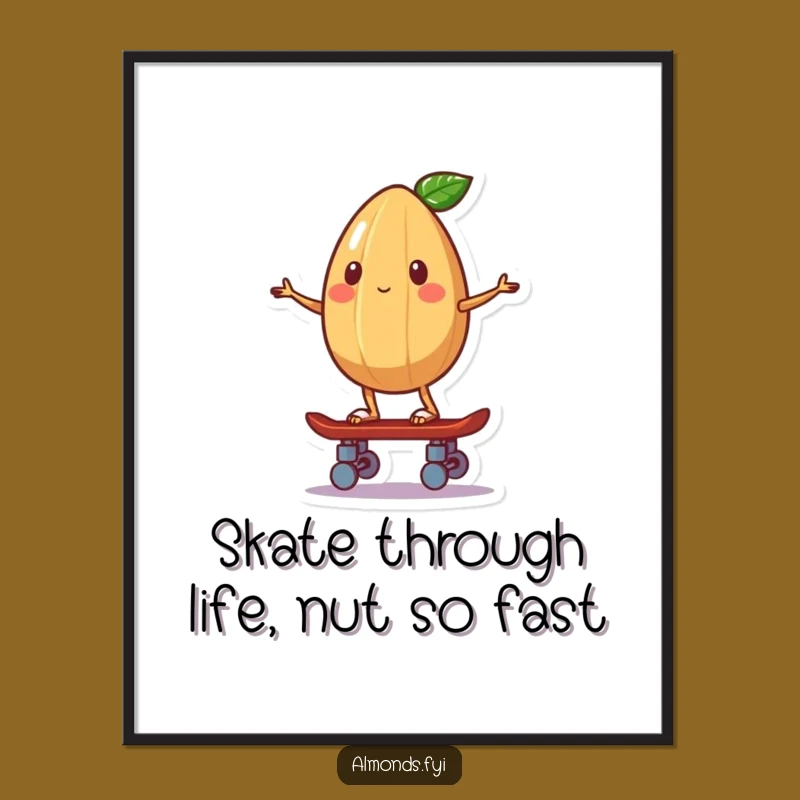 Free Printable Wall Art: Skater Almond Humorous Downloadable Decor