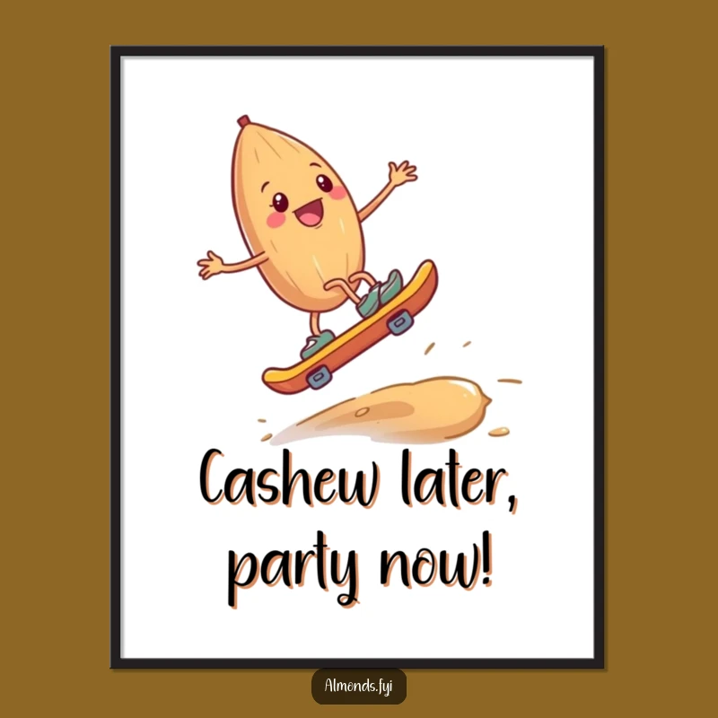 Funny Free Printable Wall Art: Almond Skateboard Cashew Decor