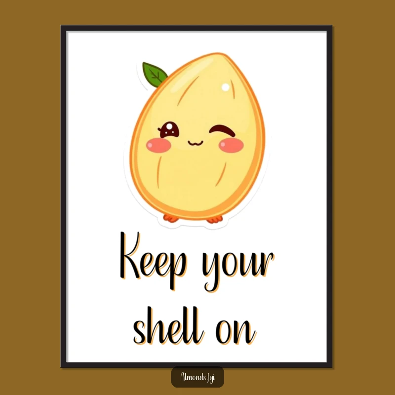 Funny Free Printable Wall Art: Winking Almond, Cheeky Downloadable Art for Playful Spaces