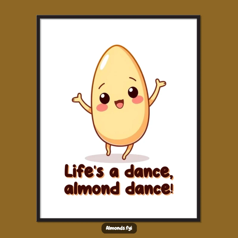 Free Printable Wall Art: Wiggling Almond Dancer, Funky Downloadable Decor for a Laugh