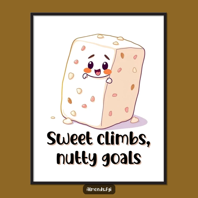 Free Printable Wall Art: Determined Almond Climber, Inspirational & Funny Downloadable Decor